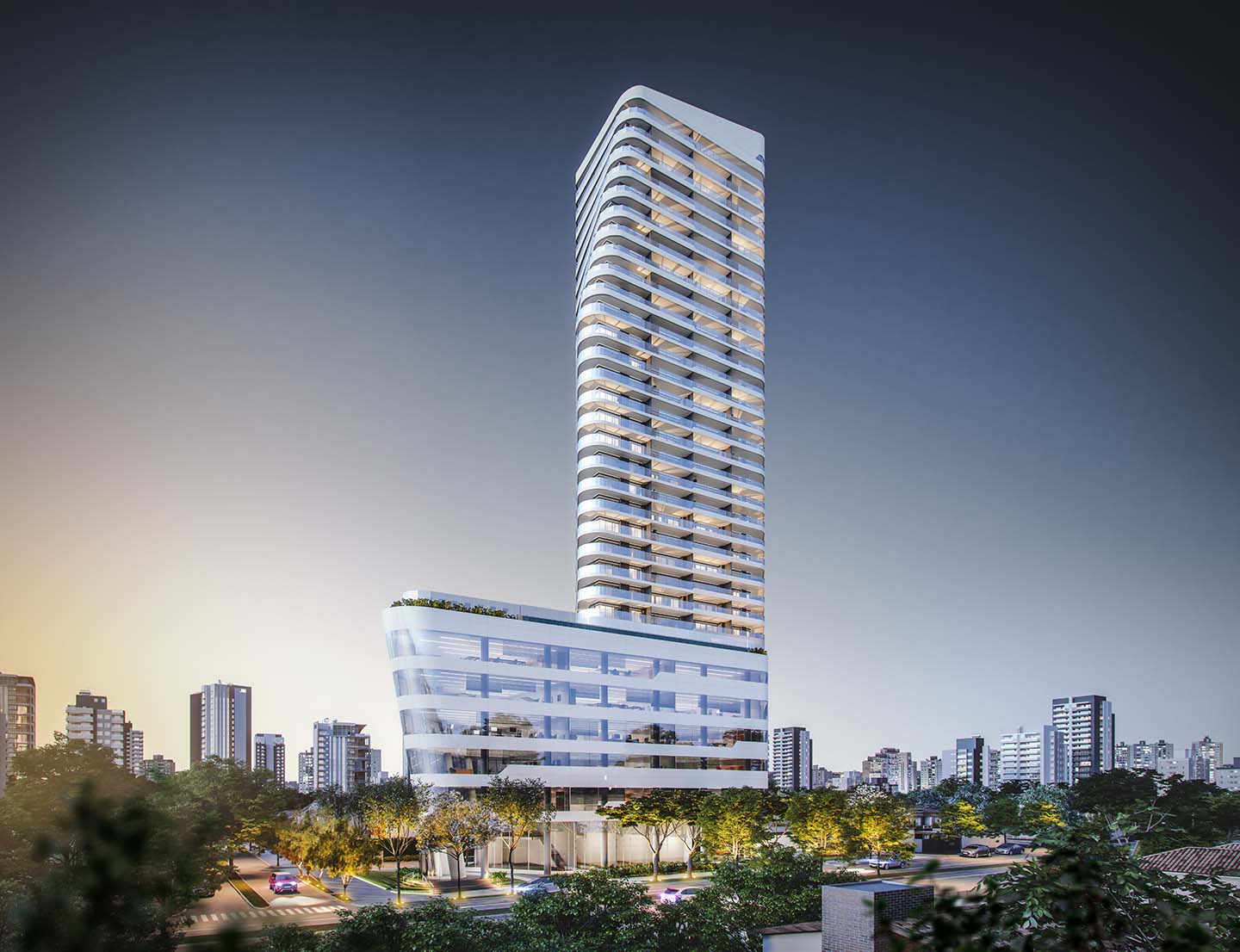 Fachada White 2880 - Perspectiva ilustrada