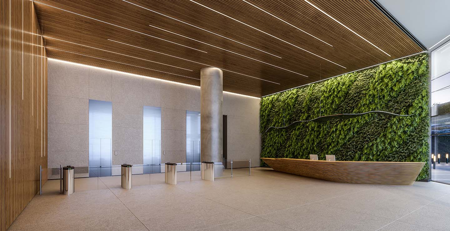 Hall corporativo White 2880 - Perspectiva ilustrada