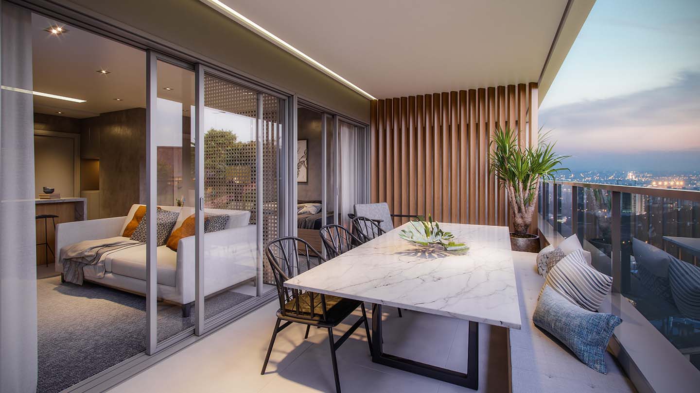 Terraço Apto. 66m² White 2880 - Perspectiva ilustrada